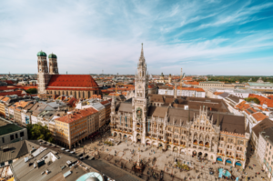 panorama of Marienplatz square which is just one of many free things to do in Munich