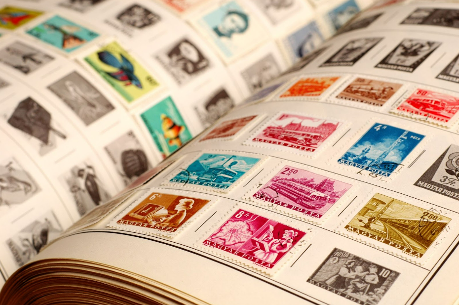 photo of a stamp collection